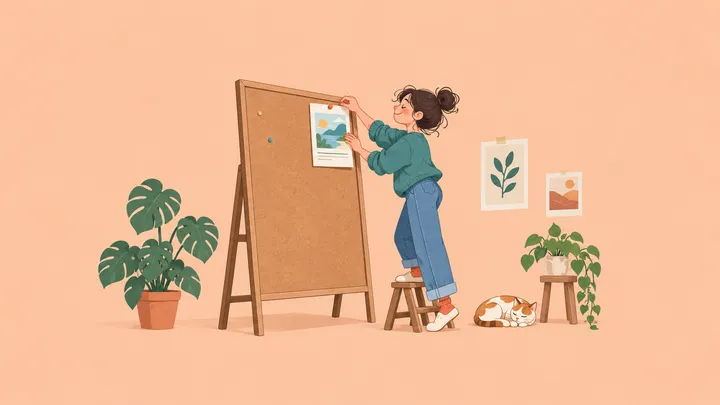 An author pins the first post to a personal news board